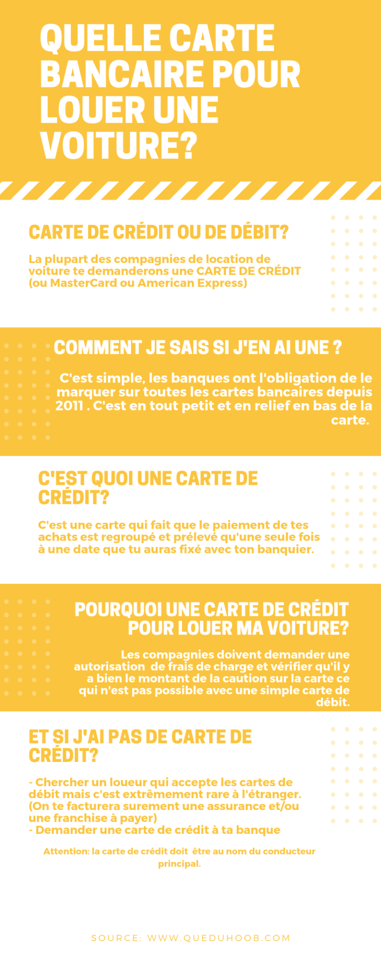 Quelle carte bancaire utiliser pour louer une voiture
